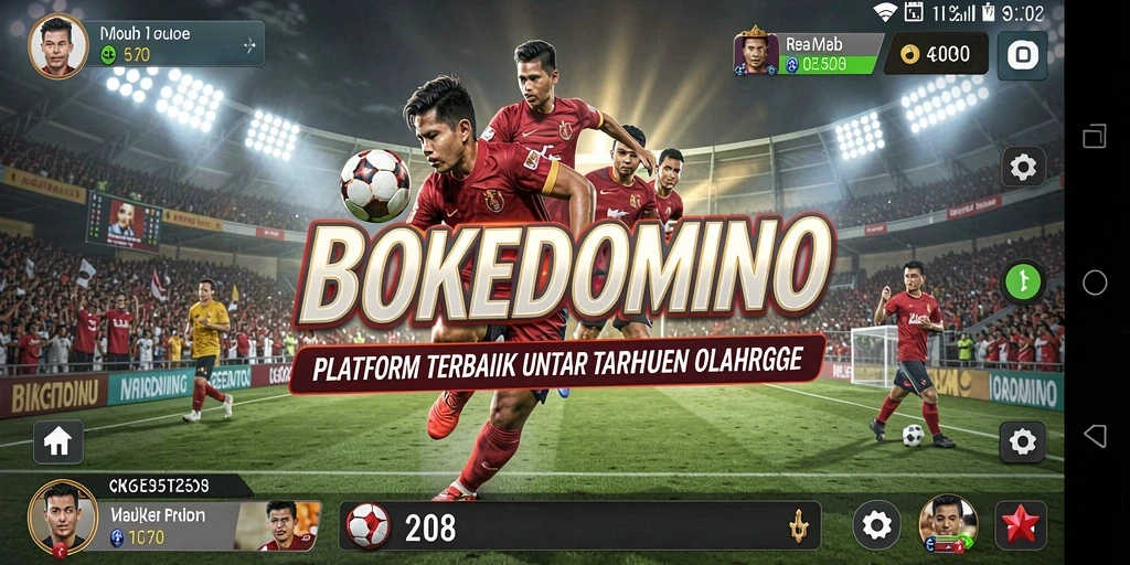 Tampilan gameplay menarik pada aplikasi BOKEDOMINO saat taruhan olahraga.