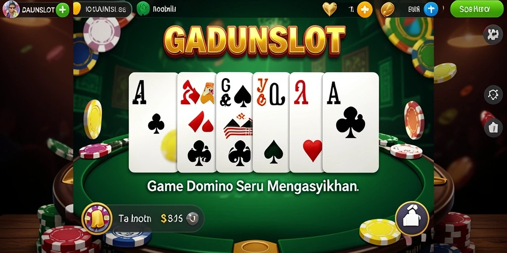 Screenshot menampilkan aksi seru gameplay Domino di GADUNSLOT.