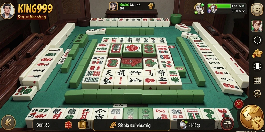 Tampilan gameplay KING999 yang menakjubkan dengan grafis Mahjong yang kaya.