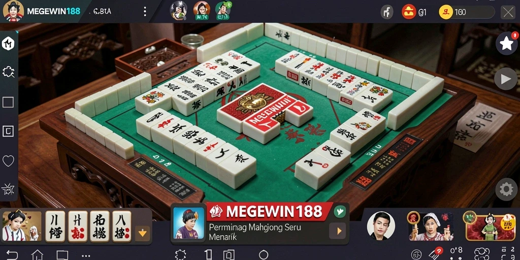 Screenshot gameplay MEGEWIN188 menunjukkan elemen Mahjong yang menarik.