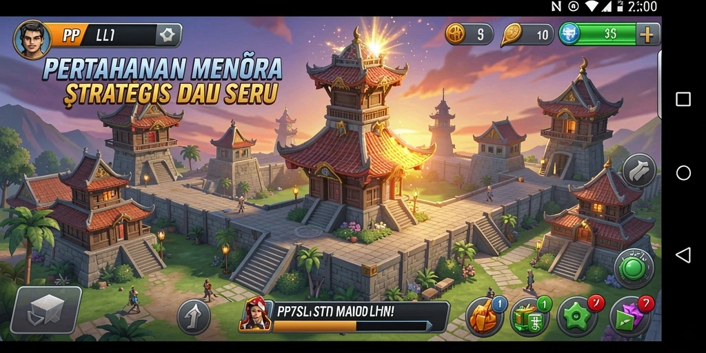 Gameplay menara pertahanan yang mendebarkan dan strategi yang menantang.