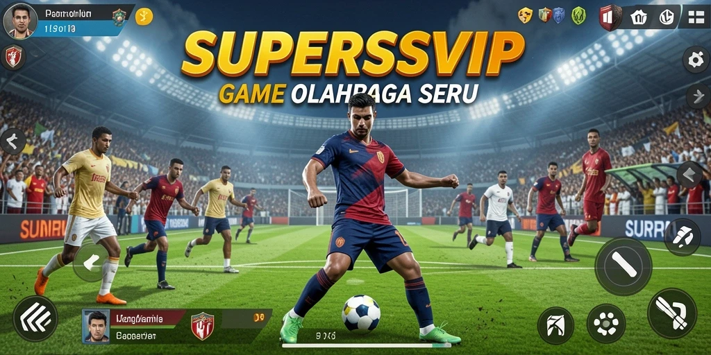 Tampilan gameplay seru dan dinamis dari SUPERSVIP dengan aksi olahraga yang memukau.